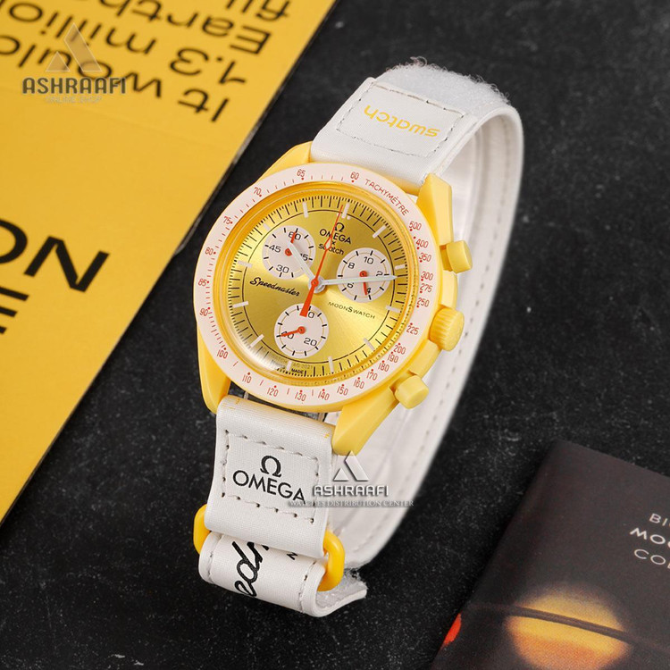 ساعت مچی سواچ مدل Mission to the Moon با بند برزنتی
