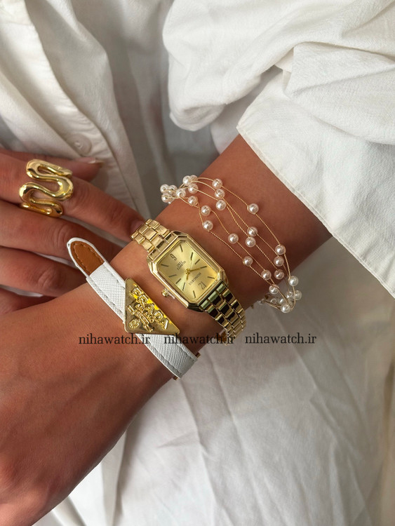 ساعت مچی زنانه هانگری HONGRUI مدل ۹۲۷ ظریف مستطیلی بند استیل