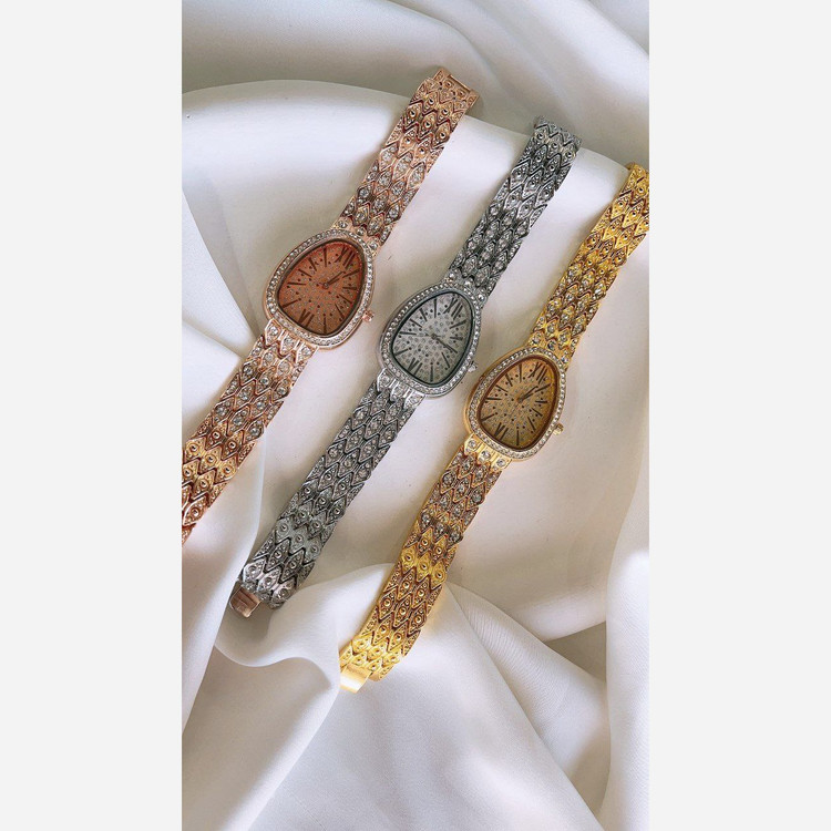 ساعت مچی زنانه بند استیل نگینی بلگاری Bvlgari