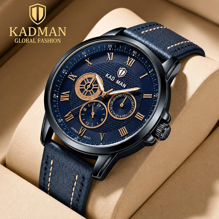 ساعت مچی مردانه اورجینال سه موتور فعال فول تایم رنگ ثابت K.M