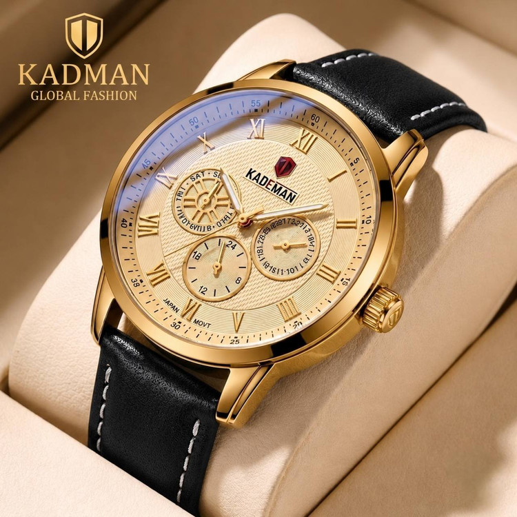 ساعت مچی مردانه اورجینال سه موتور فعال فول تایم رنگ ثابت K.M