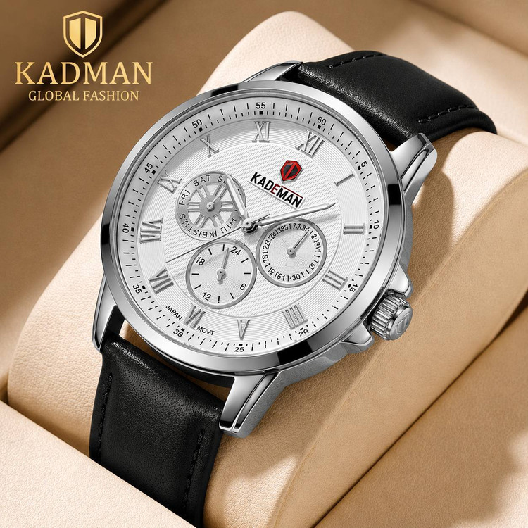 ساعت مچی مردانه اورجینال سه موتور فعال فول تایم رنگ ثابت K.M