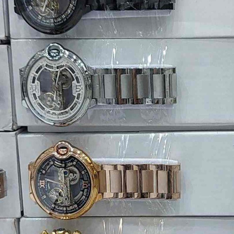 ساعت مچی مردانه اتومات موتور خطی اصلی بنداستیل رنگ ثابت قفل اصلی کارتیر Cartier