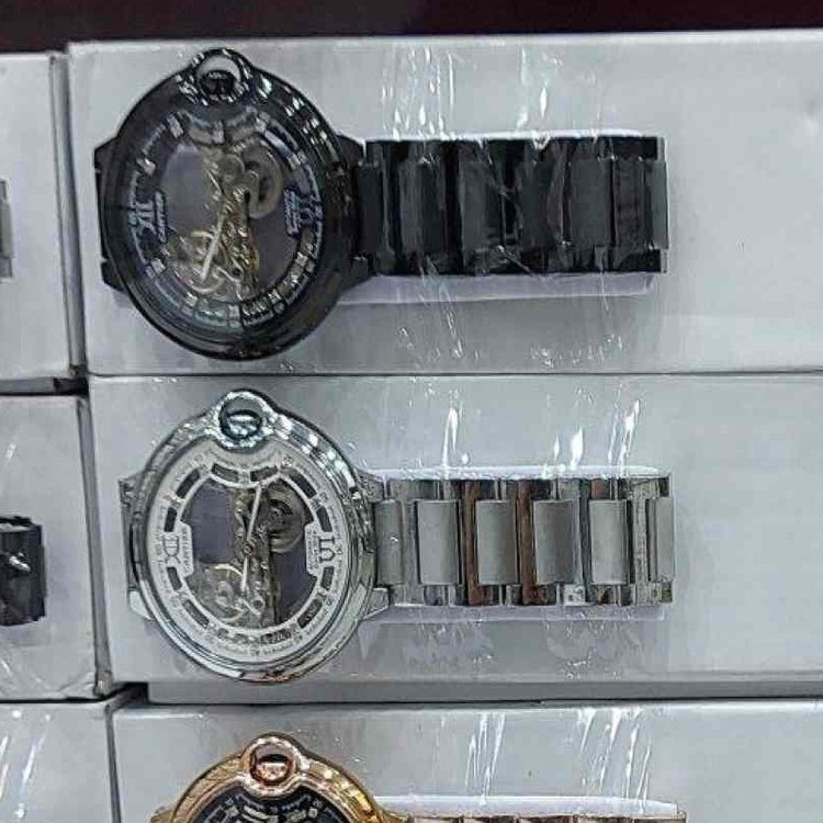 ساعت مچی مردانه اتومات موتور خطی اصلی بنداستیل رنگ ثابت قفل اصلی کارتیر Cartier