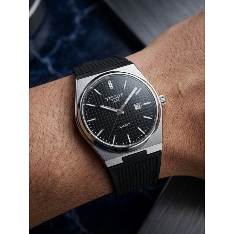 ساعت مچی مردانه بند سیلیکونی ضدحساسیت تیسوت Tissot