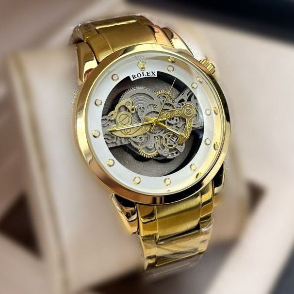 ساعت مچی مردانه کوارتز قلب باز پشت شیشه ای لاکچری رولکس 2023 ROLEX