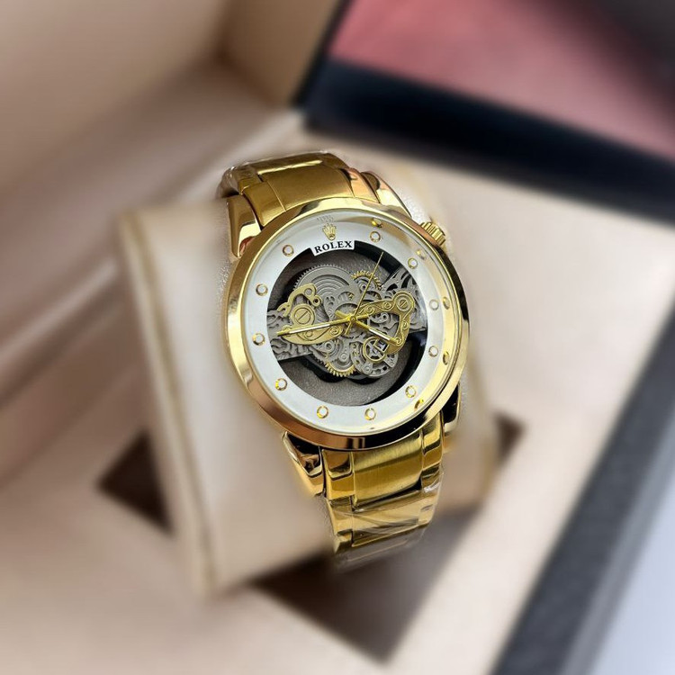 ساعت مچی مردانه کوارتز قلب باز پشت شیشه ای لاکچری رولکس 2023 ROLEX