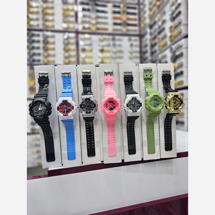 ساعت مچی دخترانه و پسرانه دوزمانه اسپرت ضداب پمپی Sport watch