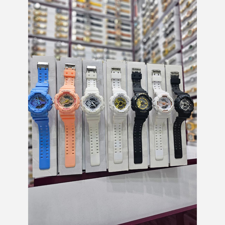 ساعت مچی دخترانه و پسرانه دوزمانه اسپرت ضداب پمپی Sport watch